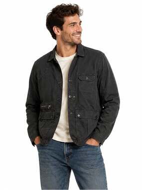 Pretty Green Utility Jacket Black Dark Grey Size L Casual Workwear